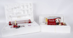 FRANKLIN MINT: group of model cars including 1934 Packard Convertible Sedan (B11VM20); and, Mack Firefighting Tanker Lorry (B11XR57) 1957 BMW R-50 Motorcycle-Sidecar (B12VD74 / B13VD74). All mint in original packaging. (5 items)