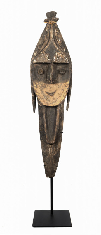 A Minja mask, carved wood and earth pigments, Washkuk Hills, Papua New Guinea Gallery Tikowi label