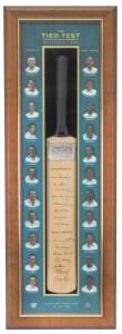 THE TIED TEST - DECEMBER 1960Full-sized commemorative bat (from a limited edition of 500) created to commemorate the tied test between Australia and West Indes, December 1960 in Brisbane. The bat features the original signatures of Australian Team members