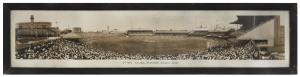 Australia v. England - Second Test, 14th December 1946Original panoramic photograph by E. B. Studios depicting the first session of play on the second day with England at 9 for 247; Johnson has taken 5/42 and McCool 3/73. Attendance 43,995. Framed and gla