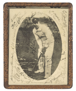 Victor Trumper Testimonial match, original photographic print of Trumper surrounded by the signatures of the participants and officials of his Testimonial match - NSW v Rest of Australia on 8th Feb.1913, each player received a personally signed photograph