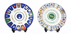 ENGLISH COUNTY CRICKET CHAMPIONS: A collection of the Coalport commemorative plates created each year in honour of the winning team.