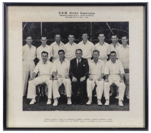 1953 New South Wales Team, official team photograph, with the title 'N.S.W. Cricket Association - Sheffield Shield Team v South Australia, Adelaide Nov.27 - Dec.1, 1953" and with the player's names printed on the mount below. The team included Keith Mille