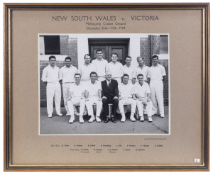 1964 New South Wales Team, official team photograph by Allan Studios of Collingwood, with the title 'New South Wales v. Victoria, Melbourne Cricket Ground, December 26th - 30th, 1964', and with the players names printed on the mount below. The team includ