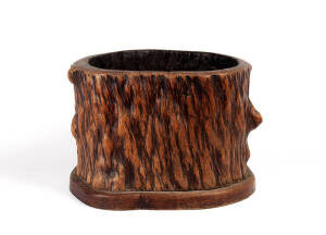 A natural root wood hibachi, Japanese 19th century