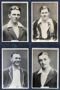 CIGARETTE CARDS: 1928 Milhoff "Famous Test Cricketers" (76x51mm), complete set [27], plus the standard size (66x36mm) set [27], EF. Cat.£320+