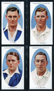 CIGARETTE CARDS: CHURCHMAN'S 1936 "Cricketers" series, complete set [50], superb EF. Cat.£170.