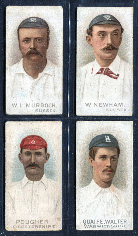 CIGARETTE CARDS: W.D. & H.O. WILLS 1896 "Cricketers" series [23/50] in very mixed condition; Poor/VG. Cat.£2070.