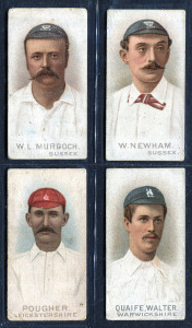 CIGARETTE CARDS: W.D. & H.O. WILLS 1896 "Cricketers" series [23/50] in very mixed condition; Poor/VG. Cat.£2070.