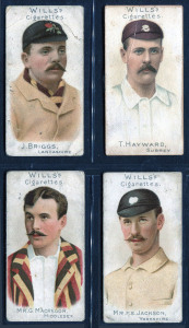 CIGARETTE CARDS: W.D. & H.O. WILLS 1901 "Cricketer Series 1901" part set [40/50] in very mixed condition, Poor/G. Cat.£1000.