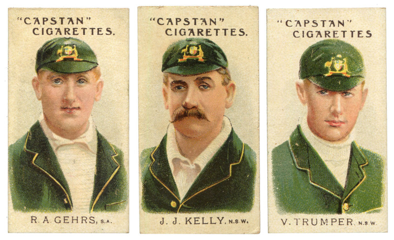 CIGARETTE CARDS: W.D. & H.O. WILLS (Australia) "Prominent Australian & English Cricketers" (1-50) complete set [50], Fair/VG. Cat.£700.