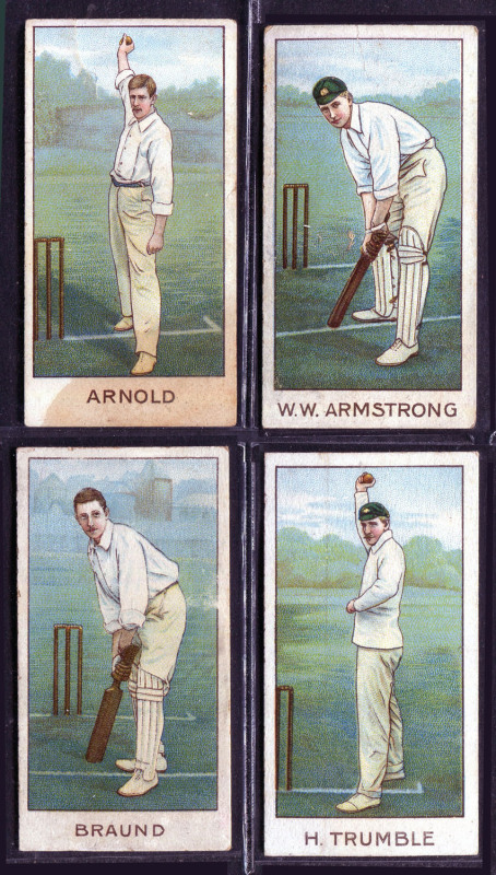 CIGARETTE CARDS: W.D. & H.O. WILLS (Australia) "Australian & English Cricketers" complete set [25], G/EF. Cat.£425.