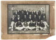 SOUTH AFRICA in AUSTRALIA 1910-11An original large format (40 x 56.5) photograph by Kerry Studios, Sydney, showing the full Australian and South African teams in uniform (6 Australians in their 'baggy greens'); and with the original ink signatures of all