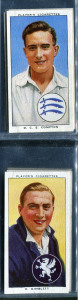 CIGARETTE CARDS: CARRERAS 1934 "Cricketers - A Series of 50 Cricketers" (fronts in brown & white) complete set, [50], VF/EF. Cat.£175, plus PLAYERS "Cricketers 1938" complete set [50] VF/EF. Cat.£50.