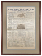 ANTHONY HORDERN'S WORLD'S CRICKET RECORD GIVING ENGLAND AND AUSTRALASIAN UP-TO-DATE CRICKET RECORDS. [Second Edition] Completed to Easter, 1901 Presented with ANTHONY HORDERN & SONS' COMPLIMENTS 80 X 55cm poster printed on silk - 2