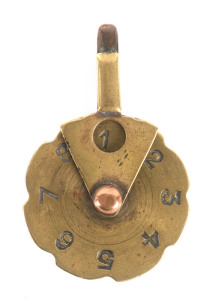 Early 20th century T. A. Matthews Eight Ball Counter for Cricket Umpires; brass. Very rare.