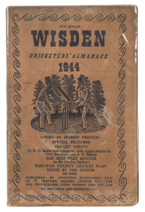 WISDENS: 1944 and 1946, both in original linen bindings. (2). Good-VG condition.