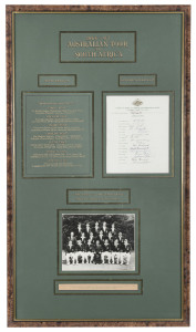 1966-67 AUSTRALIAN TOUR to SOUTH AFRICA display with signed team sheet and official photograph.