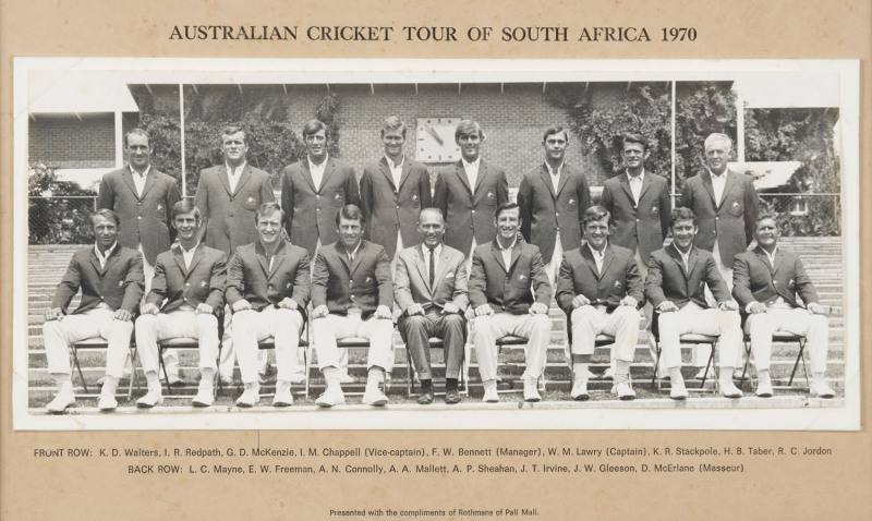 1969-70 AUSTRALIAN TOUR TO SOUTH AFRICA headed display incorporating a ...