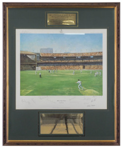 1977 Centenary Test Match between England and Australia, March 12-17 at the M.C.G. A Limited Edition print by Alan Fernley, signed by the whole England team.