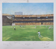 1977 Centenary Test Match between England and Australia, March 12-17 at the M.C.G. A Limited Edition print by Alan Fernley, signed by the whole England team. - 2