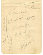 AUSTRALIA in ENGLAND 1926: An autograph page attractively signed by all 15 players and officials in the Australian Touring Squad including Collins (Captain), Mailey, Bardsley, Woodfull, Oldfield, Grimmett, Ponsford, Richardson and Macartney.In the five Te - 2