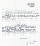 A DON BRADMAN CORRESPONDENCE: An unique correspondence between Don Bradman to Nigel Ward of Norfolk, England, who was conducting personal research into Don Bradman's ancestry during the early 1990's. The archive comprises of 49 hand and type written lette - 3