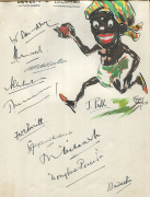 BEN BARNETT'S SENSATIONAL AUTOGRAPH BOOK FEATURING THE WORK OF ARTHUR MAILEY An autograph book titled "Australian Cricket Tour - England 1934" on the first page, followed by 18 full-page illustrations of the team members and officials in the touring party - 4