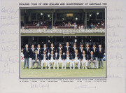 ENGLAND TOUR OF NEW ZEALAND AND BI-CENTENARY OF AUSTRALIA 1988 official team photograph signed in the margins by the team (Mike Gatting, Capt.); England Tour of Australia 1994/5 signed in the margins by the team (Mike Atherton, Capt.); New Zealand Cricket