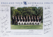 ENGLAND TOUR OF NEW ZEALAND AND BI-CENTENARY OF AUSTRALIA 1988 official team photograph signed in the margins by the team (Mike Gatting, Capt.); England Tour of Australia 1994/5 signed in the margins by the team (Mike Atherton, Capt.); New Zealand Cricket - 2