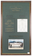 1995 AUSTRALIAN TOUR to the WEST INDIES framed display incorporating a fully signed team sheet and an official ream photograph.