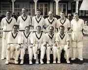 AUSTRALIA in ENGLAND 1961: An official Australian team sheet signed by the whole touring party which included Benaud (Capt.), Harvey (Vice Capt.), Grout, Lawry, McDonald and Simpson. Also, a similar team sheet but, most unusually, with reproduction signat - 3