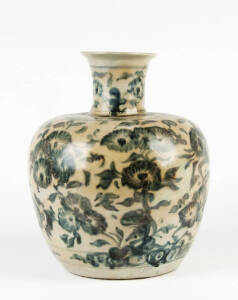 A Vietnamese blue and white squat ovoid vase, 16th/17th Century; 29cm high