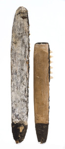 Two shark tooth knives, Queensland, early 20th century