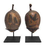 Two carved boab nuts, Derby region, Western Australia, early 20th century