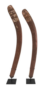 Two ceremonial boomerangs, Central Desert, early 20th century