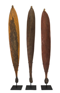 Three womeras, Central Australia, early 20th century