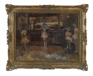 J. VERIMYNE (Dutch School, circa 1930) The Ballet Class oil on canvas signed lower right "J. Verimyne"