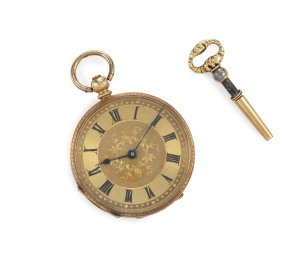 A Baume ladies pocket watch, 14ct gold case with key wind movement, 19th century