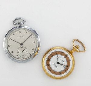 Two gents pocket watches, Astor gold cased and a Lavina steel cased Art Deco example, 20th century