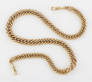 A curb link chain, 9ct yellow gold, 20th century