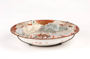 A Japanese KUTANI WARE bowl, Japanese Meiji period. 33cm
