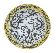 A fine Chinese porcelain bowl decorated with dragons amidst floral motif, glazed in Imperial yellow and turquoise ground, 19th century - 2