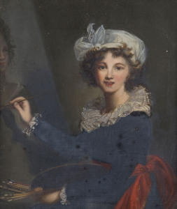 Vigée Le Brun (after), (19th century, French) Self portrait of a female artist, oil on canvas