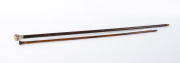 A silver topped walking stick and a swagger stick, 19th/20th century - 2