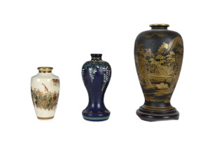 Three Japanese Satsuma vases, Meiji period, 19th/20th century
