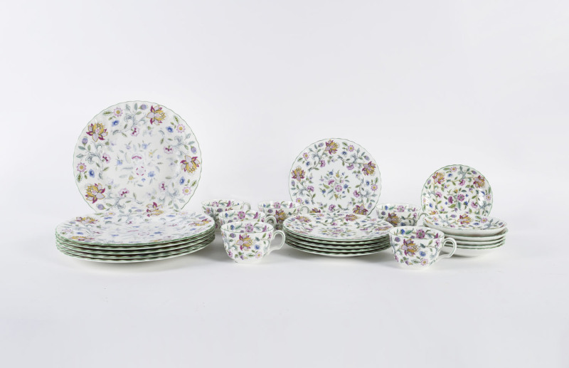 MINTON Haddon Hall 24 piece English porcelain dinner and tea set