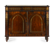 A fine Regency side cabinet, rosewood veneer with ornate brass inlay, English, circa 1820