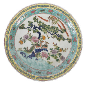 A Chinese famille rose porcelain charger, 20th century