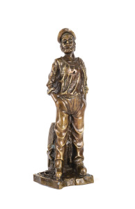 A bronze statue of a fisherman, 19th century